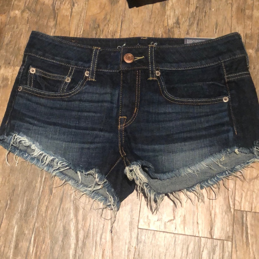 New denim shorts from American eagle. Style is festival shortie.